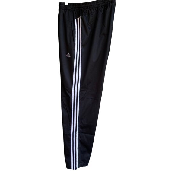 Adidas Climalite  Men Track Pant Sz XL 3 Stripe Black White Ankle Zip Mesh Lined - Picture 4 of 16